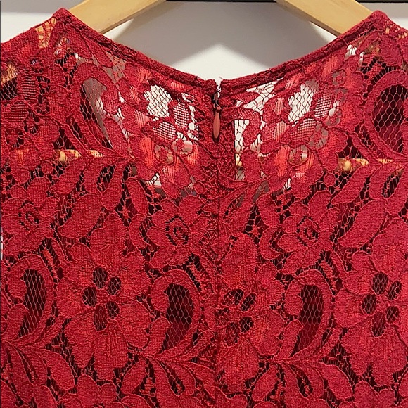 EXPRESS ❤️ Red Dress - With Lace Details - Picture 5 of 13